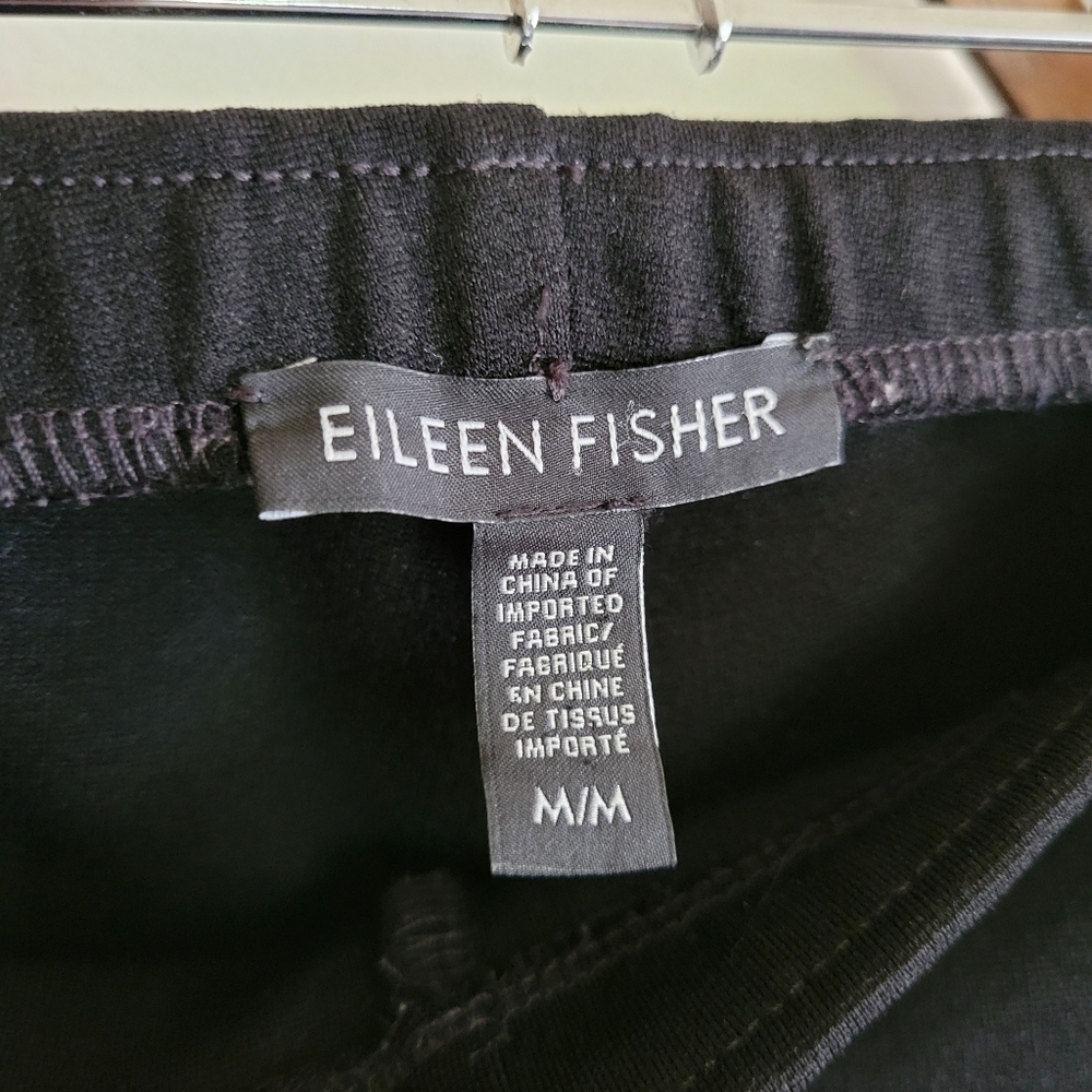 Eileen Fisher Pullon Pant Stretchy Thick Black M Medium - Picture 2 of 9